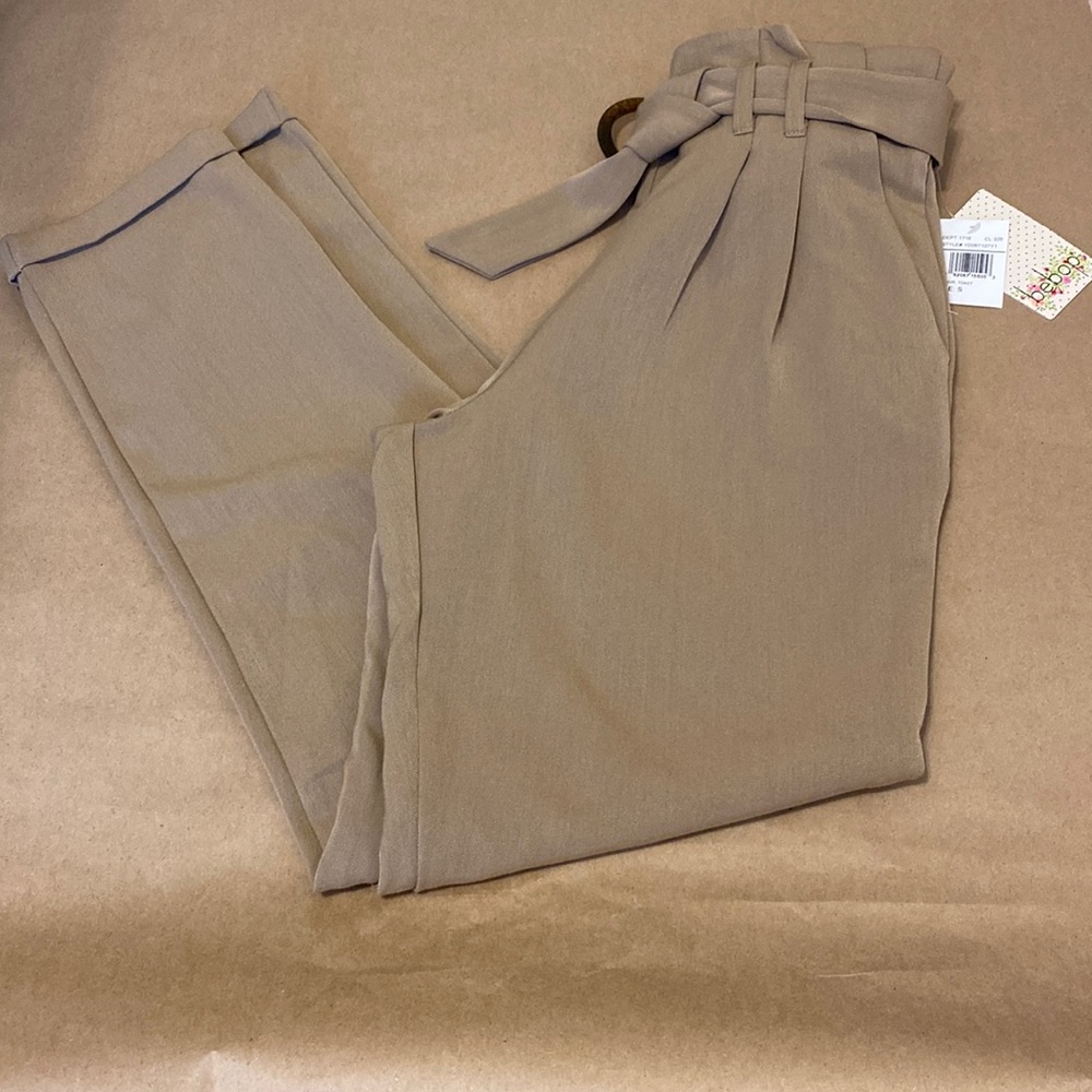 Womens Belted Dress Pants